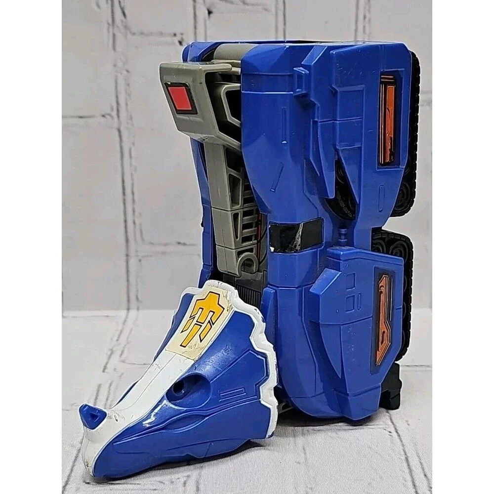 1991 MMPR Power Rangers Triceratops ZORD Blue with NO HORNS or TAIL GUN For Part